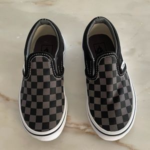 Toddler Child Vans- Black and Gray Check